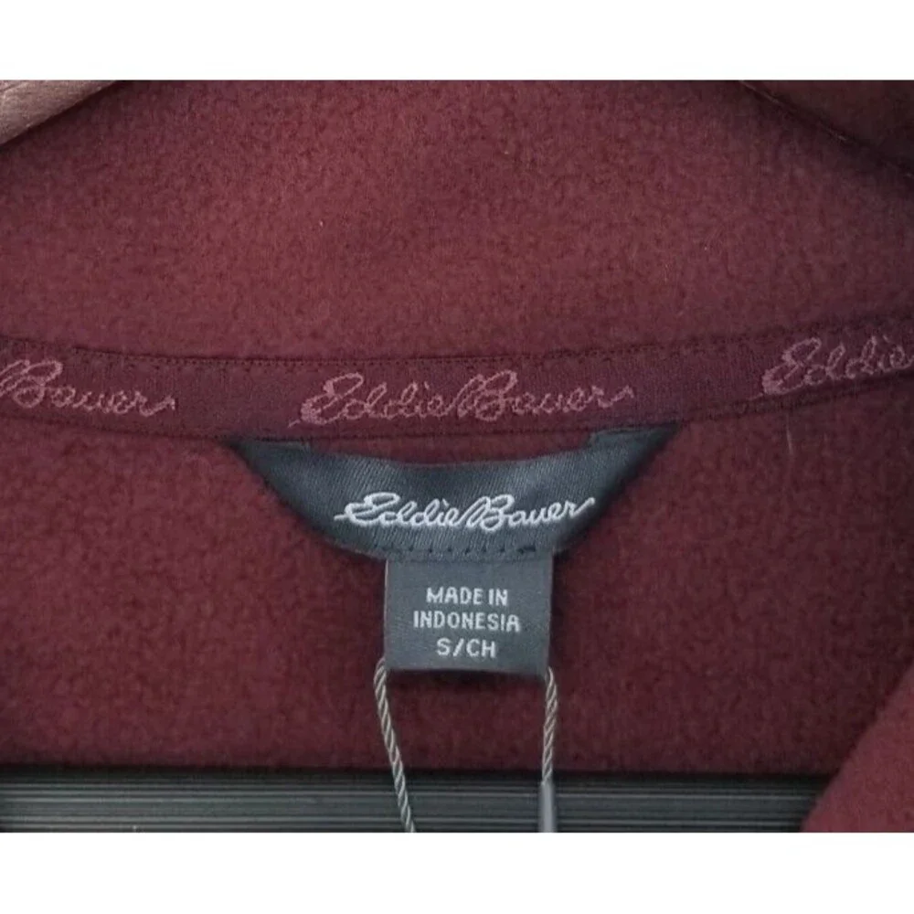 NWT Eddie Bauer Sweater Fleece Knit Heather Tawny Port Classic Fit Men's Small - Picture 2 of 5